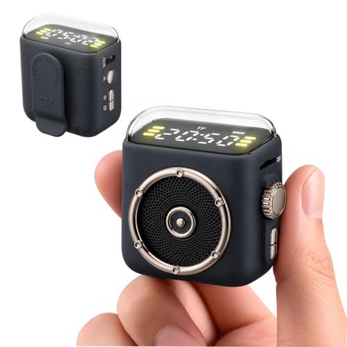 Image of CASON Mini Bluetooth Speaker with Mic,Magnetic Pocket Speakers with Back Clip, Small Wearable Bluetooth Speaker with Clear Sound for Travel, Home & Outdoor Use (Dark Grey)