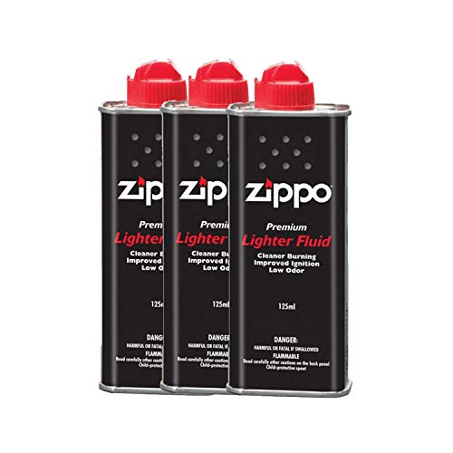 Image of Zippo USA Metal Lighter Fluid 125 Ml (Black, 3 Piece)