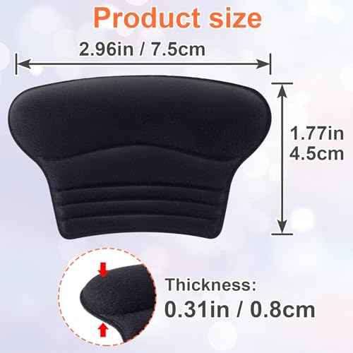 Image of Joez Wonderful 3 Pairs Kids Heel Pads for Shoes Too Big, Self-Adhesive Grips Liner for Loose Shoe, Non Slip Soft Shoe Filler Inserts Cushion for Toddlers Girls Boys (Black)