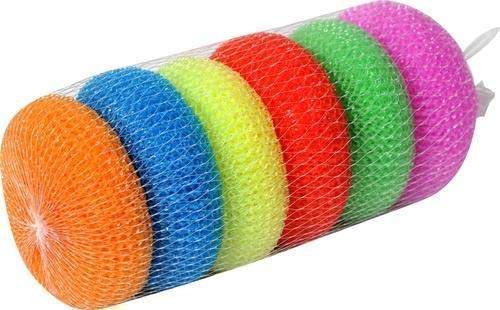 Image of MOOLYAVAAN Products Multi Colour Foam Pad Sponge & Plastic Scrub Pads Foam Pad Sponge Scourer Kitchen Scrubber for Dish /Utensils /Tiles Cleaning Heavy Quality (Pack of 12+12)