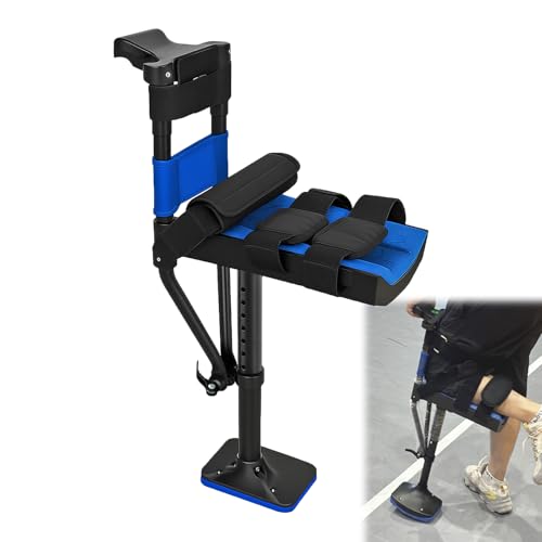 Hands Free Knee Crutch for Adults - Adjustable Stable Knee Crutches Alternative for Foot Ankle Injury Recovery and Comfortable Hands-Free Crutch for Adjustable with Leg Straps