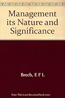 Management: Its nature and significance, B0006BXO9C Book Cover