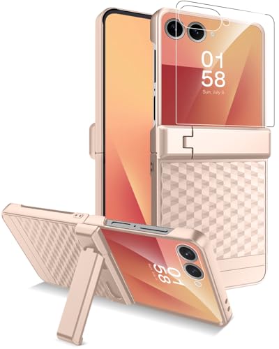 Coque Samsung Z Flip 7 dorée rigide antidérapante fine avec écran