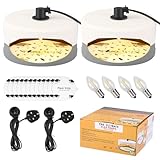 2 Pack Flea Trap, Flea Lamp Traps for House with 4 LED Bulbs, 12 Sticky Paper, Non-Toxic, Odorless, Fleas Catcher for Home Carpets Bedding