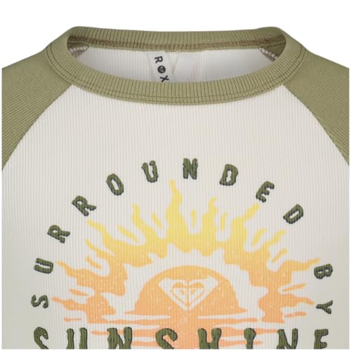 Image of Roxy Girls' Short Sleeve Snug Fit Ribbed Tee, Crew Neck Graphic T-Shirt, Soft & Comfortable