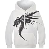 PFYWZJDDTTBD Niños Niñas Sudadera con Capucha para Dragón 3D Estampada Hoodie Manga Larga Sudaderas para 6-15 Años 9-11Y