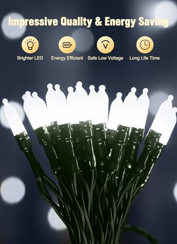 Image of Brightown Pure White Battery Operated Christmas String Lights with Timer | 8ft 20LED Mini Christmas Tree Lights for Indoor Outdoor Bedroom Wedding Party Holiday Xmas Decoration