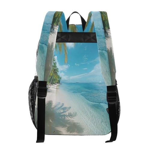 Beautiful Tropical Beach Clear Backpack - Stadium Approved Large 15.7-inch Waterproof Transparent Bag for Sports, Concerts, Work, Travel#3963