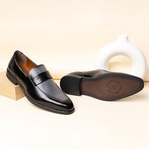 Image of LOUIS STITCH Men's Formal Shoes - Leatherette, Breathable Lining, Moccasins Style | Comfortable for Business, Casual, Parties | Double Tone Finishing (SXMCDS)