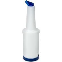 Cocktailor 32 oz. Bar Juice Pour Bottles Blue - Store and Pour Containers for Bar - Plastic Juice Pourers for Bartending, Bar Mixer Bottles - Barware and Bar Supplies
