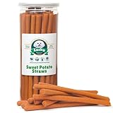 Sweet Potato Straws Dog Treats 7oz. – All Natural, Chewy Veggie Treats for Small & Medium Dogs – Training Reward Made in USA – Shareable Small Treats