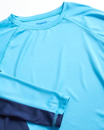 Beach Bros. Boys' Rash Guard Shirt - Upf 50+ Long Sleeve Quick Dry Swim Shirt (Size: 2T-16), Size 2T, Turquoise/Navy #TOP2