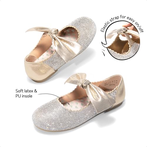Dream Pairs Girls Mary Jane Dress Shoes Front Bow Ballerina Flats For Wedding thumb #1
