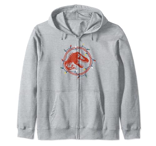 Sweat à capuche zippé Jurassic World Noël veste hoodie geek pour homme et femme