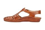 Color brandy. Ajuste con cierre adherente. Altura cuña 2,5 cm