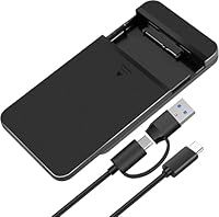 Festplattengehäuse 2,5 Zoll, USB C 3.2 Gen 2 auf SATA III bis 6Gbps, SSD HDD Festplatten Gehäuse Extern, SSD Enclosure, UASP Trim S.M.A.R.T Sleep Mode Höhe 9.5mm/7mm für PC Mac Laptop PS5 Plug & Play