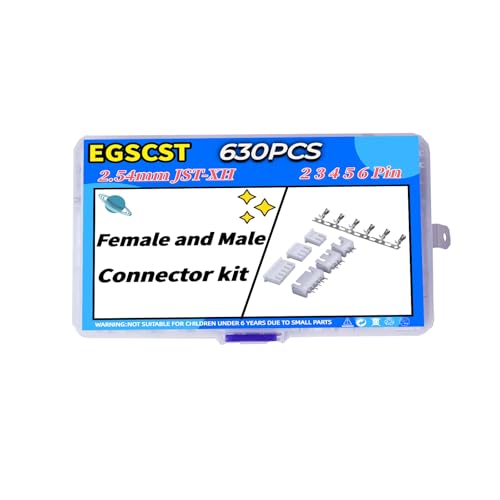 EGSCST 630PCS JST XH Connector Kit XH2.54mm Adapter Cable Terminal Connectors Set with 2.54 mm Pitch 2 3 4 5 6Pin Female Housing and Male Plug - Thumbnail 6