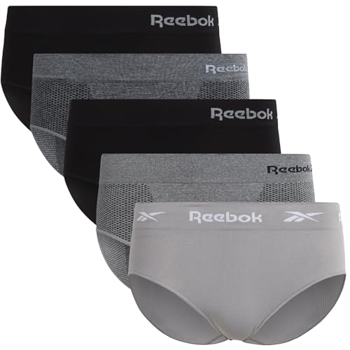 Reebok Hipster Panties for Women - 5 Pack Stretch Performance