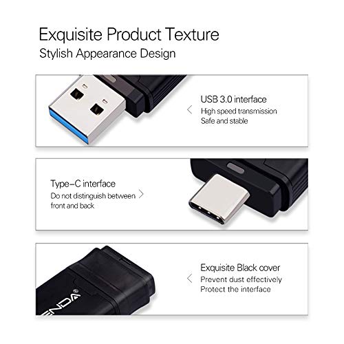Wansenda Type C Usb C Flash Drive Otg Usb 3.1 Thumb Drive (64Gb, Black) #TOP1