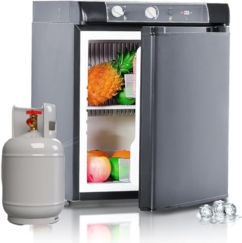 Réfrigérateur à trois mélanges-Smad -12V/220V/Gaz - 100L - Frigo Gaz avec Congélateur -Porte réversible- Camping, Maison - Blanc - Auto