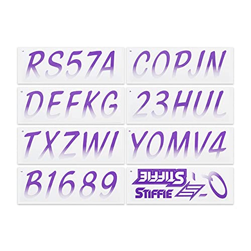 Image of STIFFIE Whipline Purple /White 3 inch Boat & PWC Registration Decals • Numbers Letters Stickers