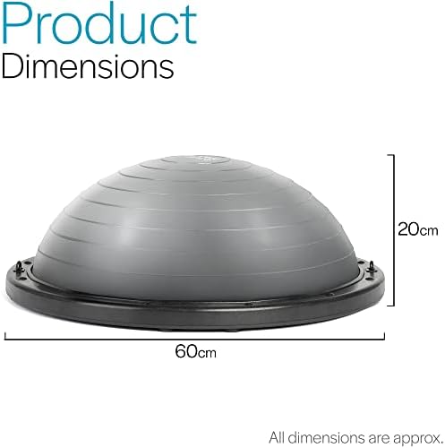 Core Balance Trainer Inflatable Stability Ball Board With Resistance Bands for Strength Training and Pump 60cm