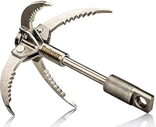 Grappling Hook Folding Survival Claw Multifunctional Stainless Steel Hook for Outdoor Camping Hiking Tree Rock Mountain Climbing (4 Claws)