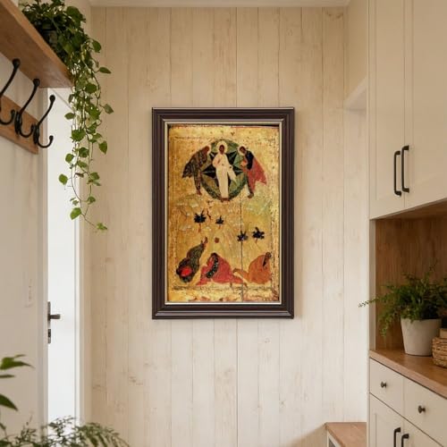Impression sur toile Andrei Rublev Transfiguration de Jésus avec cadre en bois suspendu de qualité - 6