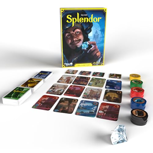 Asmodee Splendor Board Game - Gem Trading & Engine-Building Strategy for Adults & Families, Adult Board Games, Family Fun for Adults, 2-4 Players Ages 10+, 30 Minute Playtime by Asmodee - Used condition - US$29.11