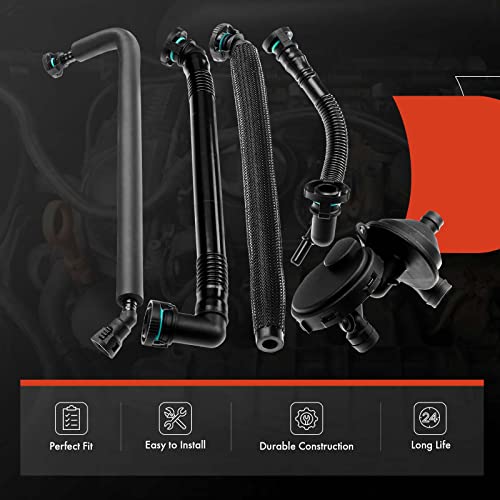 A-Premium 5 PCS Crankcase Vent Valve Breather Hose Kit (PCV) Ventilation Separator Compatible with BMW Models - E36 E46 E39 E60-320i 320Ci 323i 325i 325Ci 328i 328Ci 330i 330xi 525i 528i 530i X3 Z3 by A-Premium - Image 2