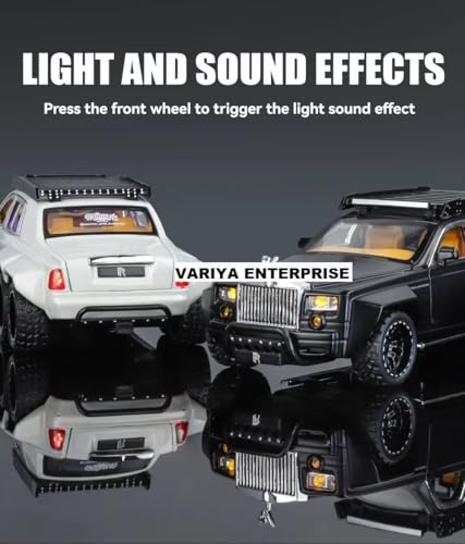 Image of 1:32 Rolls Royce Phantom 6X6 Scale Model Car - Exclusive Alloy Metal Pull Back Die Cast Car Toy with Openable Doors, Light & Music - Best Gifts for Kids【Colors as Per Stock】