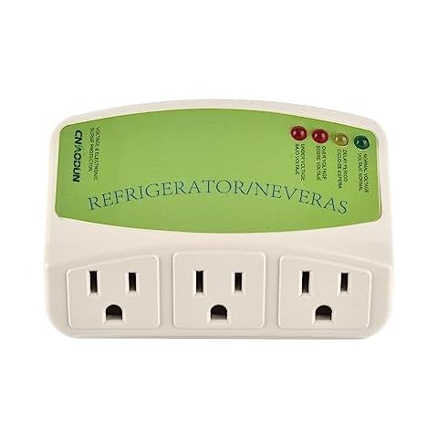 Refrigerator Surge Protector, CNAODUN Home Appliance 3 Outlet Power Surge Protector Voltage Brownout Outlet Suitable for PC/TV/Refrigerator 120V 15A(1 Pack) Cover