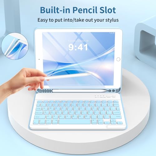 KBCASE Keyboard Case for iPad 9th/8th/7th Generation, Light Blue by KBCASE - Used condition - Image 5