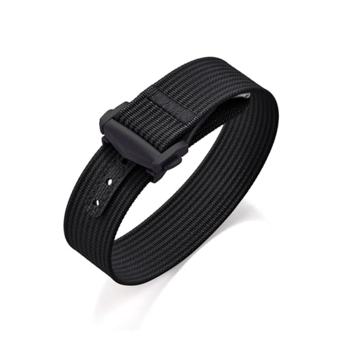 Bracelet montre nylon nervuré 20mm boucle déployante style luxe