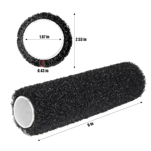 3PCS 9\" Drywall Compound Roller Cover,Heavy Duty Drywall Texture Brush,Mud Roller for Putty,Suitable for Spreading Wall Compound