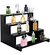 Turesmith 4-Tier Wooden Perfume Display Stand Black Perfume Shelf Perfume Organizer Display Riser...