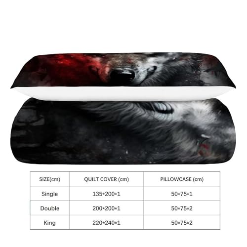 Housse de couette loup noir microfibre contre le linge rêche - 4