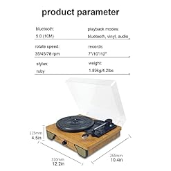 Tourne-Disque en Vinyle Haut-parleurs intégrés Bluetooth Stylet Rubis Durable Tourne-Disque phonographe Vintage à 3… - Les Beatles, Paul McCartney, John Lennon, RIngo Starr, George Harrison Tourne-Disque en Vinyle Haut-parleurs intégrés Bluetooth Stylet Rubis Durable Tourne-Disque phonographe Vintage à 3… – Image 7