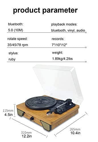 Tourne-Disque en Vinyle Haut-parleurs intégrés Bluetooth Stylet Rubis Durable Tourne-Disque phonographe Vintage à 3… - Les Beatles, Paul McCartney, John Lennon, RIngo Starr, George Harrison Tourne-Disque en Vinyle Haut-parleurs intégrés Bluetooth Stylet Rubis Durable Tourne-Disque phonographe Vintage à 3… – Image 8