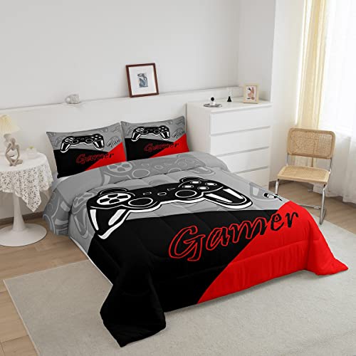 Feelyou Gamer Comforter Set For Boys Teens Gaming Bedding Set Video Game Contoller Home Decor For Kids Down Alternative Comforter Full Size 3 Pieces 1 Comforter With 2 Pillowcases #TOP1