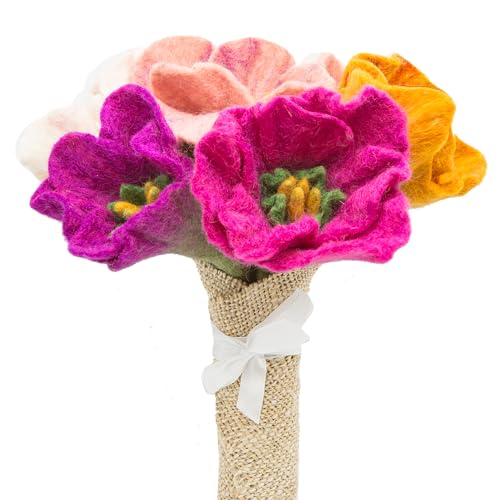 Glaciart One Felt Camellia Flowers Bouquet