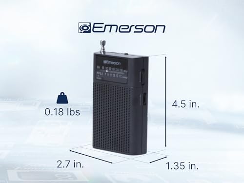 image for Emerson ER-7000 Portable AM/FM Radio with Built-in Speaker, Easy-Tunin