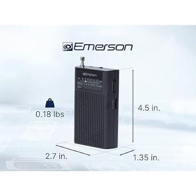 Emerson ER-7000 Portable AM/FM Radio with Built-in Speaker, Easy-Tuning Dial, Compact Design, and Headphone Jack Ideal for Listening to Music, News, and Talk Shows at Home or On-The-Go