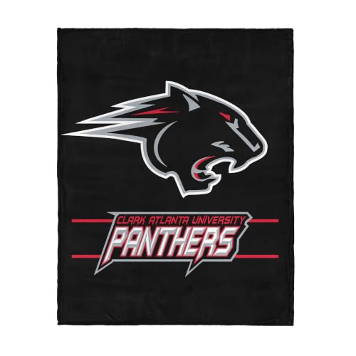 NCAA Clark Atlanta Panthers Automatic Silk Touch Throw Blanket, 46 x 60 in | Soft Plush Polyester, Velvety Feel, Lightweight Cozy Layer, Couch And Dorm Room Decor, Game Day Lounging, Machine Washable