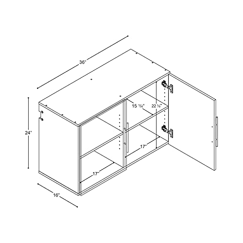 Prepac's HangUps Upper Storage Cabinet - Elegant and Spacious Wall Cabinets to Maximize Your Storage, 36" Size, Classic Black Finish - Thumbnail 3