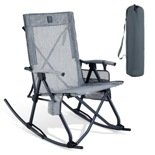EVER ADVANCED Compact Rocking Camping Chair, Portable Outdoor Chair by EVER ADVANCED - Used condition - US$62.99