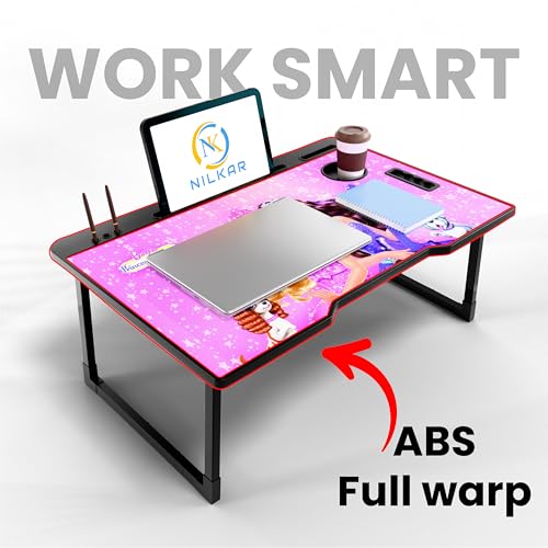 Image of NILKAR Study Table Bed Table Premium Laptop Table /Foldable and Portable Wooden /Writing Desk for Office /Home /School (CTD BB)