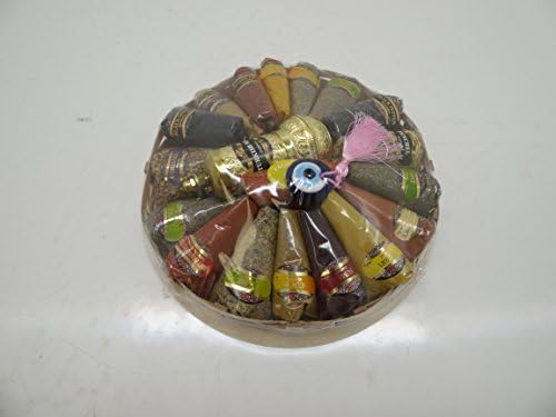 Gunbak Gourmet Spice Basket 18 Count w Turkish Handmade Traditional Grinder Mill