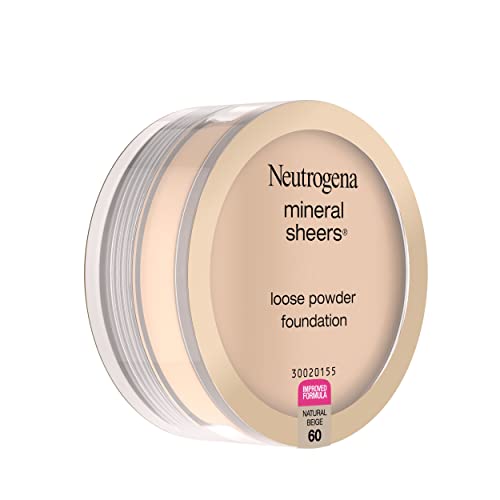 Neutrogena Mineral Sheers Lightweight Loose Powder Makeup Foundation With Vitamins A, C, & E, Sheer To Medium Buildable Coverage, Skin Tone Enhancer, Face Redness Reducer, Natural Beige 60.19 Oz #TOP7