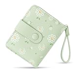 Auliuse Girls Purse Green Small Women Wallet with Zipper PU Leather Purses for Women Card Holder Wallet with Coin Pocket Small Coin Purse Kids Adults Bi-Fold Lady Purses with ID Window Card Cash